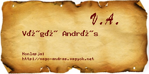 Vágó András névjegykártya
